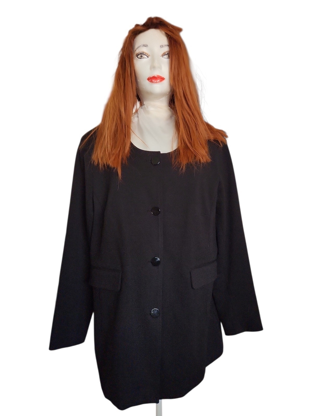 Jessica Black Button-Front Blazzer Jacket Womens Size 16